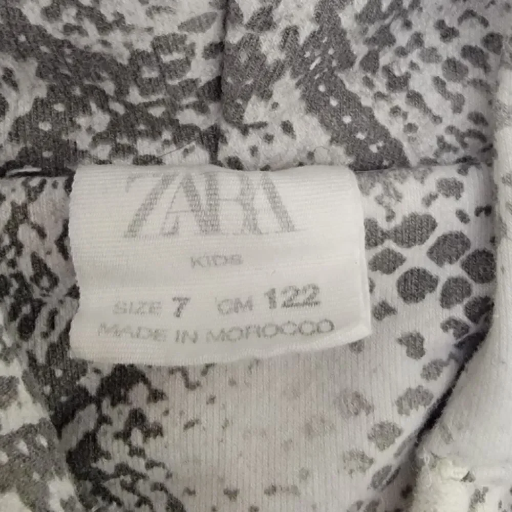 Zara Girl's Snakeskin Hooded Jacket Full Zipper Cotton Blend Cozy Size 7